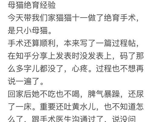 母猫绝育后出现腿抽搐怎么办？可能的原因和处理方法是什么？