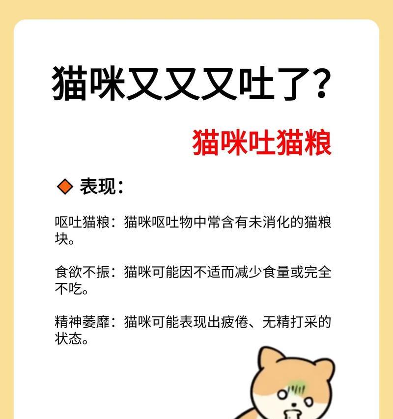 猫吧唧吐猫粮的常见原因是什么？